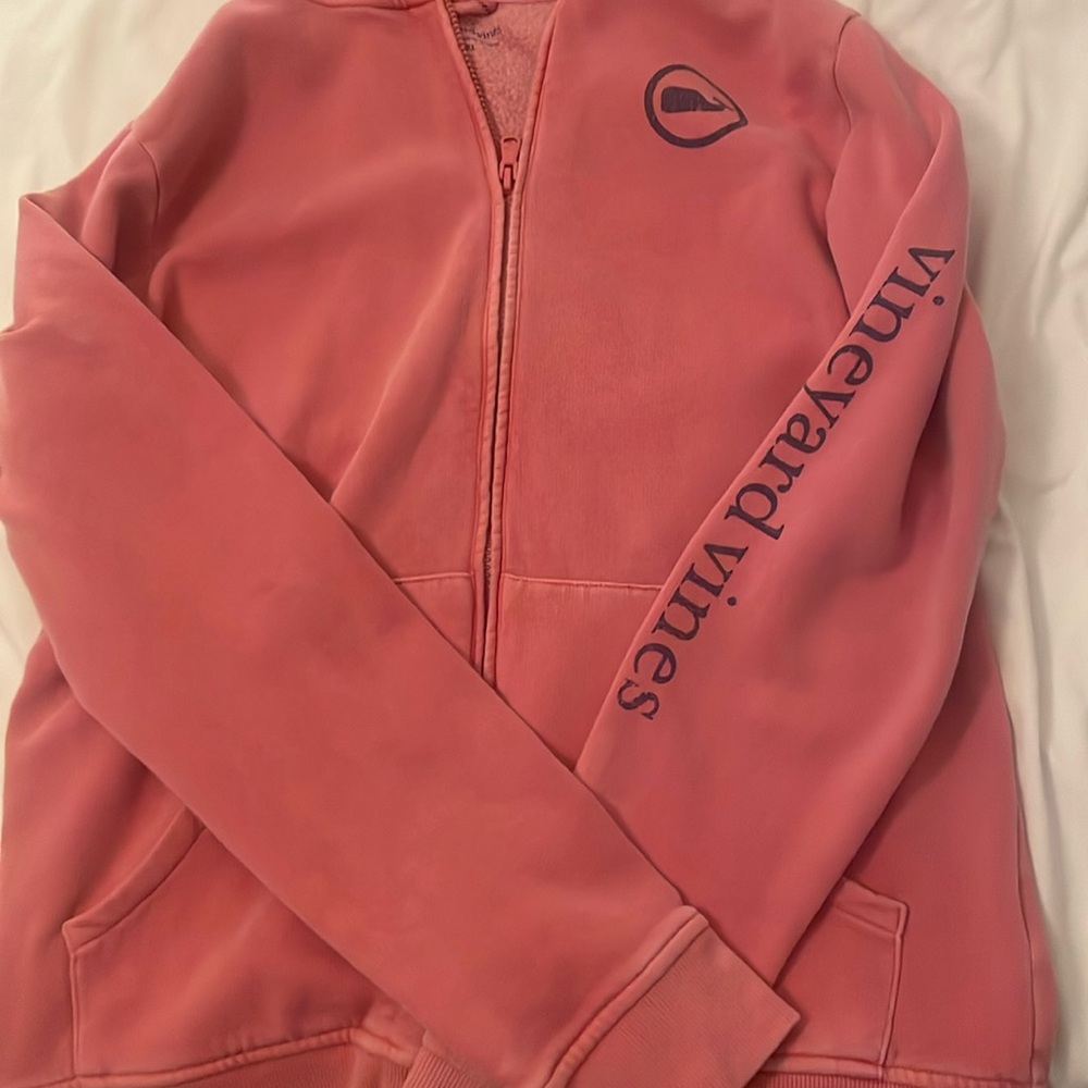 Vineyard vines coral zip up hoodie
